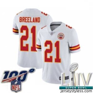Premium 2020 Super Bowl LIV Kansas City Chiefs #21 Bashaud Breeland White Vapor Untouchable Limited Player Football Jersey