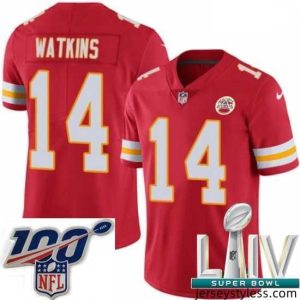 Stunning 2020 Super Bowl LIV Nike Kansas City Chiefs #14 Sammy Watkins Red Team Color Vapor Untouchable Limited Player NFL Jersey