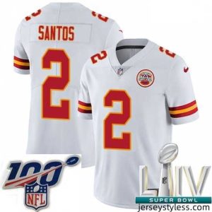 Gorgeous 2020 Super Bowl LIV Nike Kansas City Chiefs #2 Cairo Santos White Vapor Untouchable Limited Player NFL Jersey