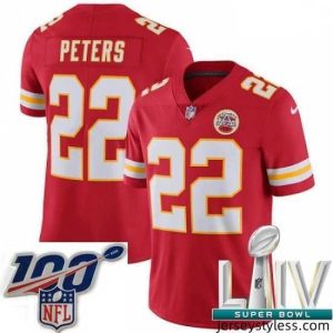 Gorgeous 2020 Super Bowl LIV Nike Kansas City Chiefs #22 Marcus Peters Red Team Color Vapor Untouchable Limited Player NFL Jersey