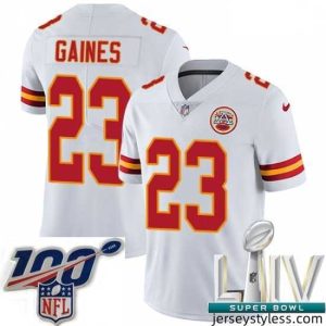 Premium 2020 Super Bowl LIV Nike Kansas City Chiefs #23 Phillip Gaines White Vapor Untouchable Limited Player NFL Jersey