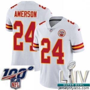 Impressive 2020 Super Bowl LIV Nike Kansas City Chiefs #24 David Amerson White Vapor Untouchable Limited Player NFL Jersey