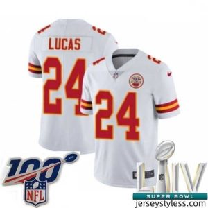 Unique 2020 Super Bowl LIV Nike Kansas City Chiefs #24 Jordan Lucas White Vapor Untouchable Limited Player NFL Jersey