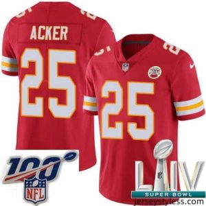 Impressive 2020 Super Bowl LIV Nike Kansas City Chiefs #25 Kenneth Acker Red Team Color Vapor Untouchable Limited Player NFL Jersey