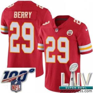 Stunning 2020 Super Bowl LIV Nike Kansas City Chiefs #29 Eric Berry Red Team Color Vapor Untouchable Limited Player NFL Jersey