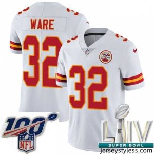 Amazing 2020 Super Bowl LIV Nike Kansas City Chiefs #32 Spencer Ware White Vapor Untouchable Limited Player NFL Jersey