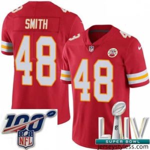Unique 2020 Super Bowl LIV Nike Kansas City Chiefs #48 Terrance Smith Red Team Color Vapor Untouchable Limited Player NFL Jersey