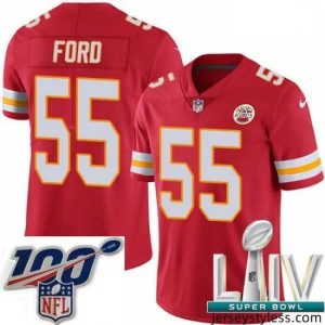 Impressive 2020 Super Bowl LIV Nike Kansas City Chiefs #55 Dee Ford Red Team Color Vapor Untouchable Limited Player NFL Jersey