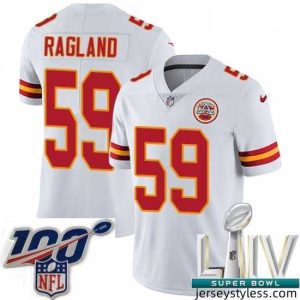 Stunning 2020 Super Bowl LIV Nike Kansas City Chiefs #59 Reggie Ragland White Vapor Untouchable Limited Player NFL Jersey