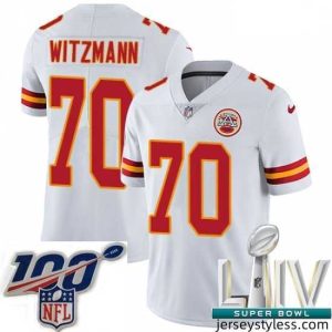 Stunning 2020 Super Bowl LIV Nike Kansas City Chiefs #70 Bryan Witzmann White Vapor Untouchable Limited Player NFL Jersey