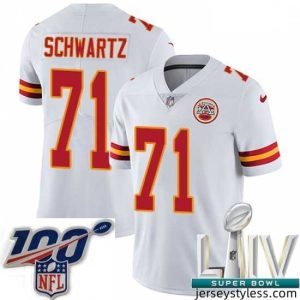 Gorgeous 2020 Super Bowl LIV Nike Kansas City Chiefs #71 Mitchell Schwartz White Vapor Untouchable Limited Player NFL Jersey
