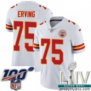 Gorgeous 2020 Super Bowl LIV Nike Kansas City Chiefs #75 Cameron Erving White Vapor Untouchable Limited Player NFL Jersey
