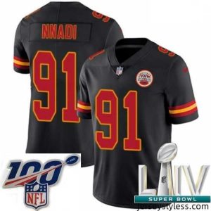 Amazing 2020 Super Bowl LIV Nike Kansas City Chiefs #91 Derrick Nnadi Limited Black Rush Vapor Untouchable NFL Jersey