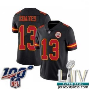 Unique 2020 Super Bowl LIV Kansas City Chiefs #13 Sammie Coates Limited Black Rush Vapor Untouchable Football Jersey