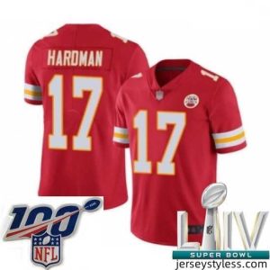 Gorgeous 2020 Super Bowl LIV Kansas City Chiefs #17 Mecole Hardman Red Team Color Vapor Untouchable Limited Player Football Jersey