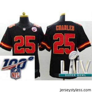 Fantastic 2020 Super Bowl LIV Kansas City Chiefs #25 Jamaal Charles Black Team Color Vapor Untouchable Limited Player Football Jersey
