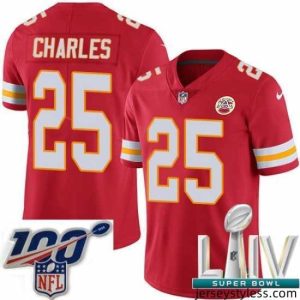 Gorgeous 2020 Super Bowl LIV Kansas City Chiefs #25 Jamaal Charles Red Team Color Vapor Untouchable Limited Player Football Jersey