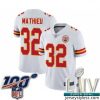 Gorgeous 2020 Super Bowl LIV Kansas City Chiefs #32 Tyrann Mathieu White Vapor Untouchable Limited Player Football Jersey
