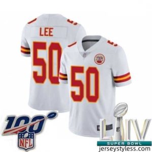 Amazing 2020 Super Bowl LIV Kansas City Chiefs #50 Darron Lee White Vapor Untouchable Limited Player Football Jersey