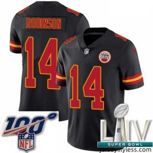 Unique 2020 Super Bowl LIV Nike Kansas City Chiefs #14 Demarcus Robinson Limited Black Rush Vapor Untouchable NFL Jersey