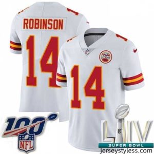 Premium 2020 Super Bowl LIV Nike Kansas City Chiefs #14 Demarcus Robinson White Vapor Untouchable Limited Player NFL Jersey
