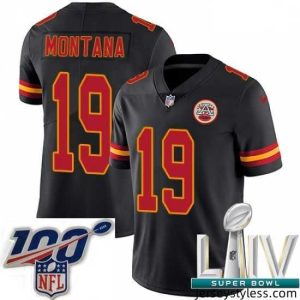 Amazing 2020 Super Bowl LIV Nike Kansas City Chiefs #19 Joe Montana Limited Black Rush Vapor Untouchable NFL Jersey