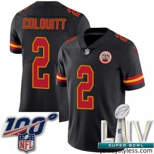 Premium 2020 Super Bowl LIV Nike Kansas City Chiefs #2 Dustin Colquitt Limited Black Rush Vapor Untouchable NFL Jersey