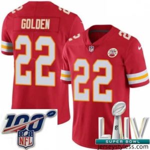 Stunning 2020 Super Bowl LIV Nike Kansas City Chiefs #22 Robert Golden Red Team Color Vapor Untouchable Limited Player NFL Jersey
