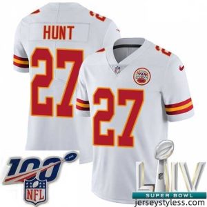 Amazing 2020 Super Bowl LIV Nike Kansas City Chiefs #27 Kareem Hunt White Vapor Untouchable Limited Player NFL Jersey