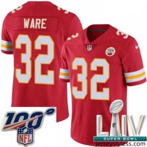 Gorgeous 2020 Super Bowl LIV Nike Kansas City Chiefs #32 Spencer Ware Red Team Color Vapor Untouchable Limited Player NFL Jersey