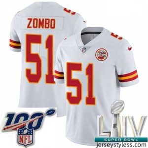 Impressive 2020 Super Bowl LIV Nike Kansas City Chiefs #51 Frank Zombo White Vapor Untouchable Limited Player NFL Jersey