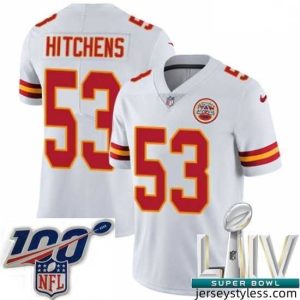 Fantastic 2020 Super Bowl LIV Nike Kansas City Chiefs #53 Anthony Hitchens White Vapor Untouchable Limited Player NFL Jersey