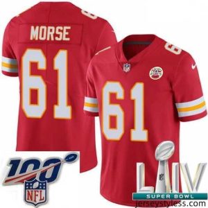 Amazing 2020 Super Bowl LIV Nike Kansas City Chiefs #61 Mitch Morse Red Team Color Vapor Untouchable Limited Player NFL Jersey