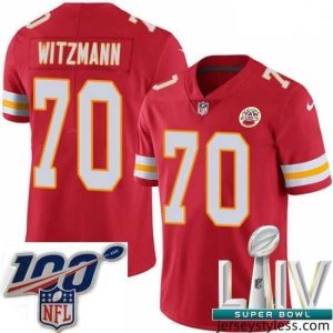 Stunning 2020 Super Bowl LIV Nike Kansas City Chiefs #70 Bryan Witzmann Red Team Color Vapor Untouchable Limited Player NFL Jersey