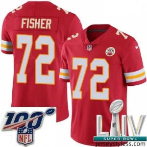 Stylish 2020 Super Bowl LIV Nike Kansas City Chiefs #72 Eric Fisher Red Team Color Vapor Untouchable Limited Player NFL Jersey