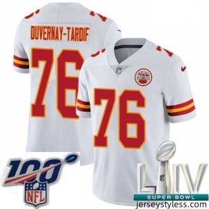 Stunning 2020 Super Bowl LIV Nike Kansas City Chiefs #76 Laurent Duvernay-Tardif White Vapor Untouchable Limited Player NFL Jersey