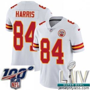 Unique 2020 Super Bowl LIV Nike Kansas City Chiefs #84 Demetrius Harris White Vapor Untouchable Limited Player NFL Jersey