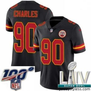 Fantastic 2020 Super Bowl LIV Nike Kansas City Chiefs #90 Stefan Charles Limited Black Rush Vapor Untouchable NFL Jersey