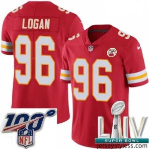 Stunning 2020 Super Bowl LIV Nike Kansas City Chiefs #96 Bennie Logan Red Team Color Vapor Untouchable Limited Player NFL Jersey