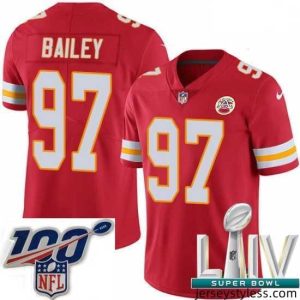 Stunning 2020 Super Bowl LIV Nike Kansas City Chiefs #97 Allen Bailey Red Team Color Vapor Untouchable Limited Player NFL Jersey