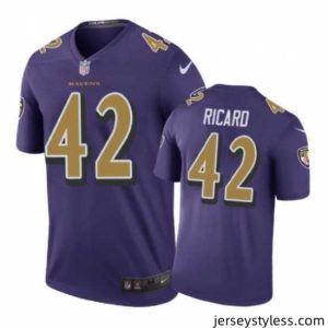Premium Baltimore Ravens 42 Patrick Ricard Nike color rush Purple Jersey