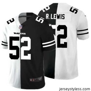 Gorgeous Baltimore Ravens 52 Ray Lewis Black V White Peace Split Nike Vapor Untouchable Limited NFL Jersey