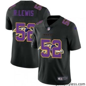 Amazing Baltimore Ravens 52 Ray Lewis Nike Team Logo Dual Overlap Limited NFL Jersey Black