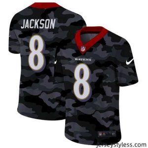Amazing Baltimore Ravens 8 Lamar Jackson Nike 2020 Black CAMO Vapor Untouchable Limited Stitched NFL Jersey