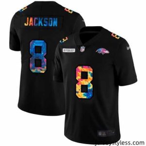 Impressive Baltimore Ravens 8 Lamar Jackson Nike Multi Color Black 2020 NFL Crucial Catch Vapor Untouchable Limited Jersey