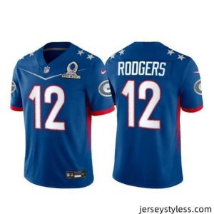 Stunning 2022 NFL Pro Bowl Green Bay Packers 12 Aaron Rodgers NFC Blue Jersey