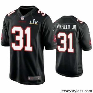 Unique Antoine Winfield Jr. Buccaneers Black Super Bowl Lv Game Fashion Jersey