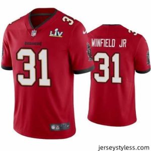 Fantastic Antoine Winfield Jr. Buccaneers Red Super Bowl Lv Vapor Limited Jersey