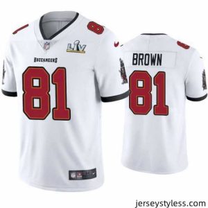 Amazing Antonio Brown Buccaneers White Super Bowl Lv Vapor Limited Jersey