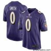 Stunning Baltimore Ravens 0 Roquan Smith Purple Game Football Jersey